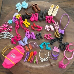 Huge Barbie Shoes & Accessories Lot